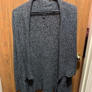 Express long black and white sweater